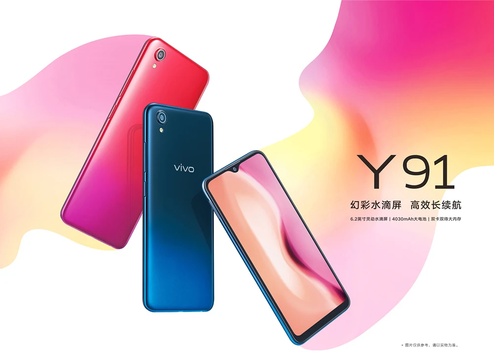 Vivo authorized Vivo Y91 мобильный телефон 4G LTE Android 8,1 MT6762 Восьмиядерный 6," Face Wake AI 3g+ 32G 4030mAh Face Wake мобильный телефон