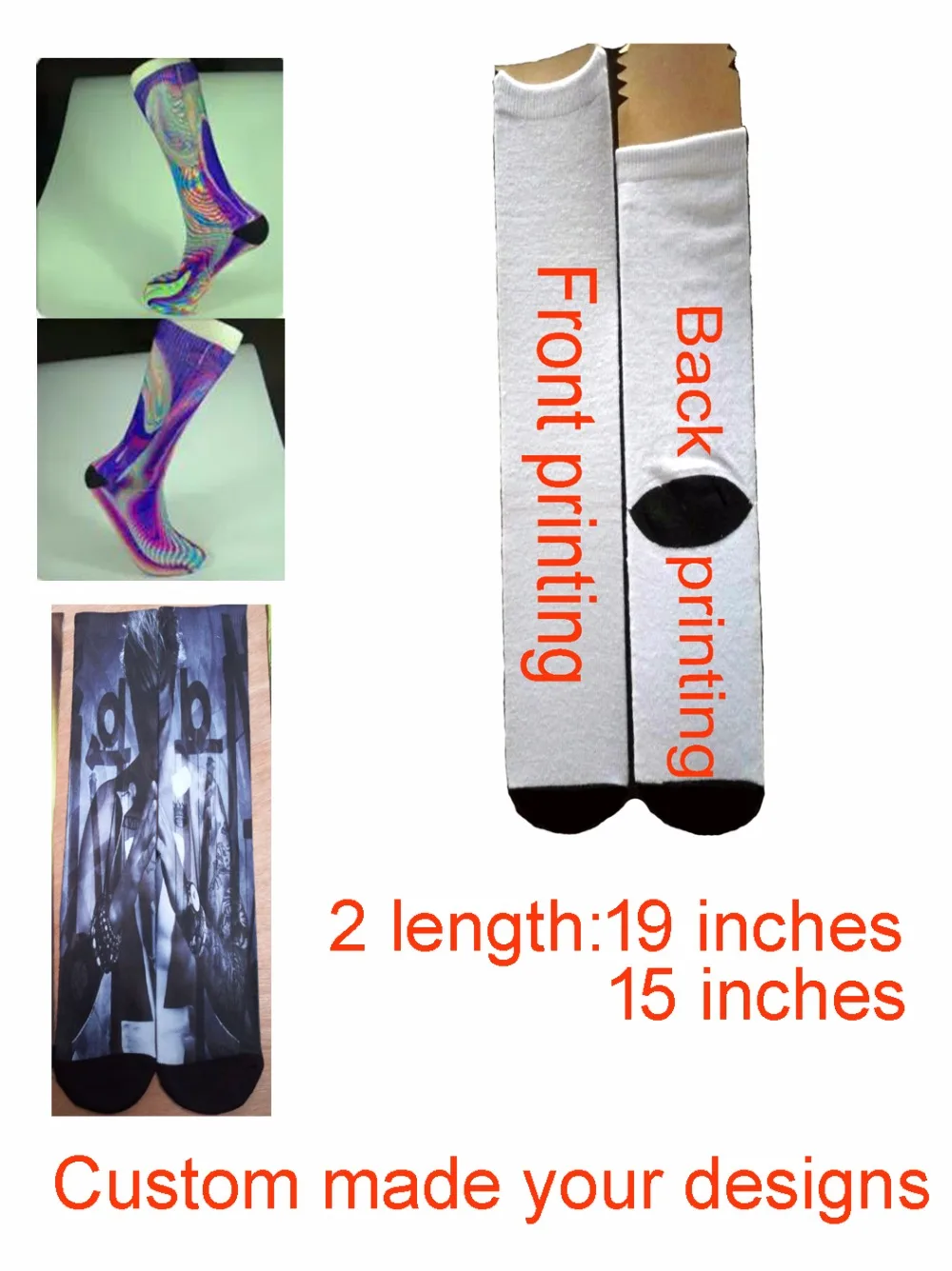Wholesale Price With Express Shipping Custom Your Own Design Sublimation Print Socks