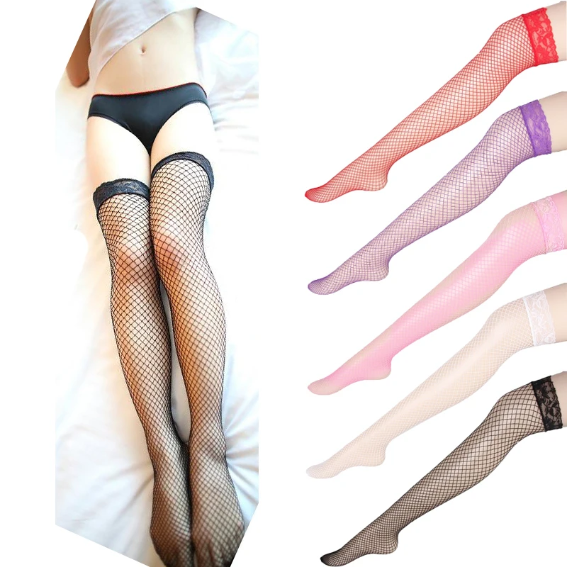 Woman Sexy Lingerie Mating Lace Hollow Floral Long Barrel Entice Sexy Fishnet Stockings Thigh High#66686