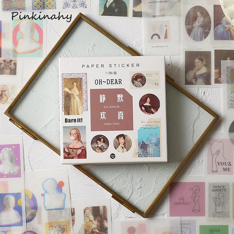 30 шт./лот Kawaii канцелярские наклейки Ретро растительный дневник планировщик