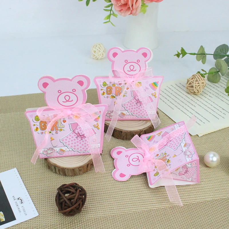 AVEBIEN милый медведь Baby Shower коробка конфет мальчик и девочка украшения для дня