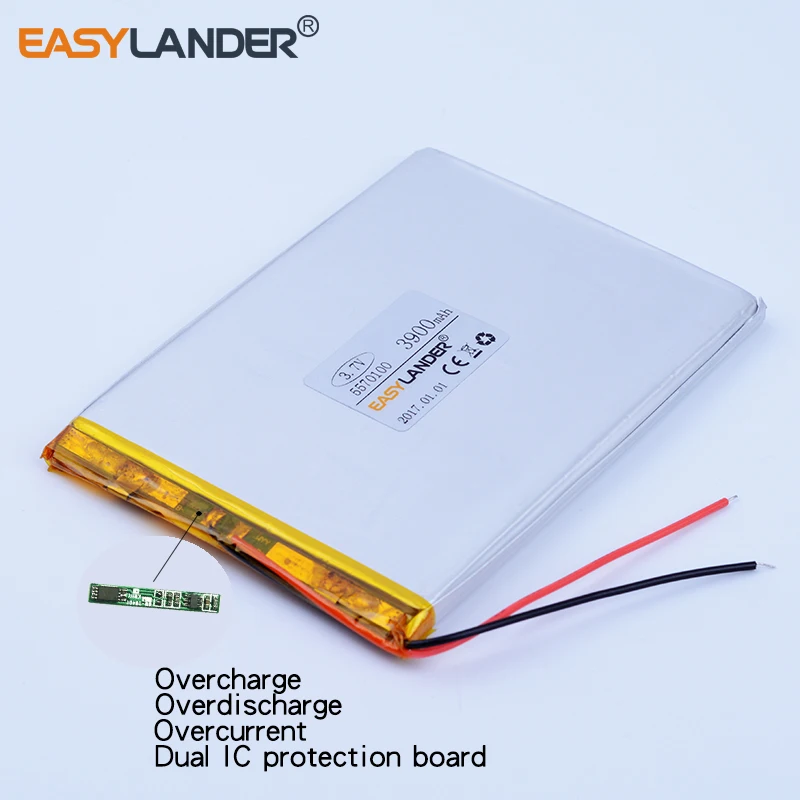 

5.5*70*100mm 3.7V 3900mAh Rechargeable li-Polymer Li-ion Battery For Bluetooth Notebook Tablet PC mobile power PDA DVD 5570100