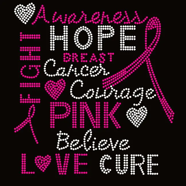 

Бесплатная доставка, информирование о раке груди (слова) Лента Стразы