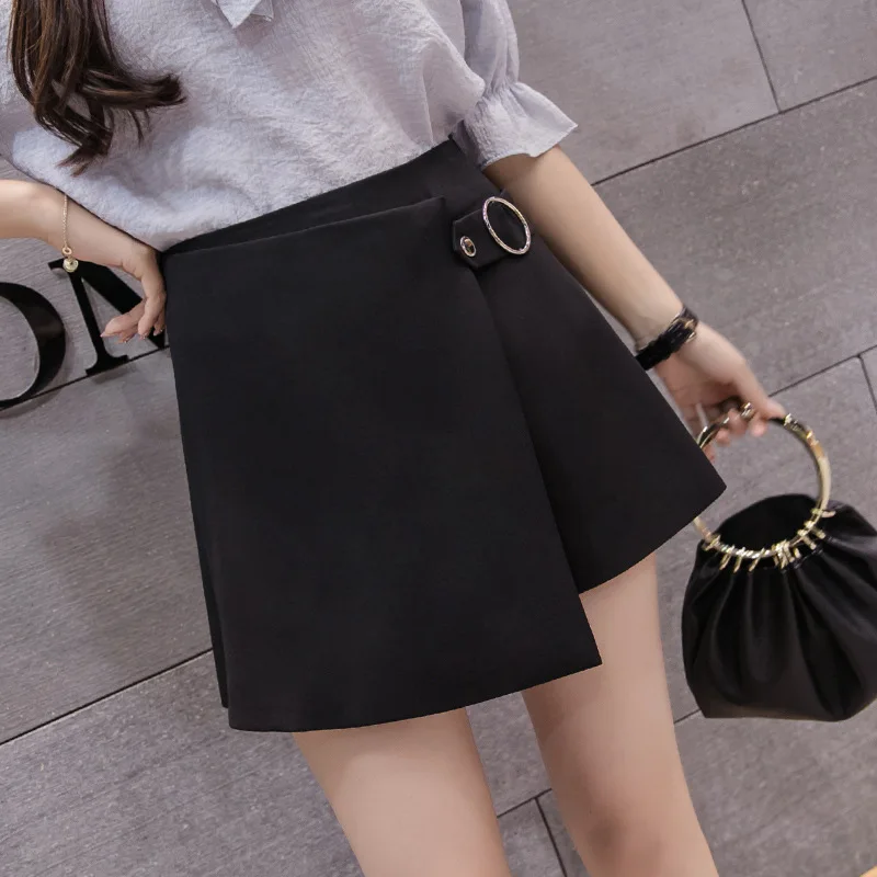 La MaxZa Chiffon Wild Culottes Summer Shorts for Women Home High Waisted Casual Short Feminino Zipper Fly Korean Woman | Женская одежда