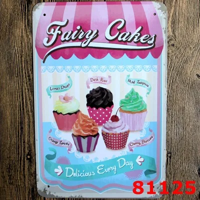 Ice Cream Metal Tin Signs Cake Painting Home Shop Decor Art Poster Bakery Kitchen Cafe Plates Plaque Decoration 8&quotx12&quot | Дом и сад