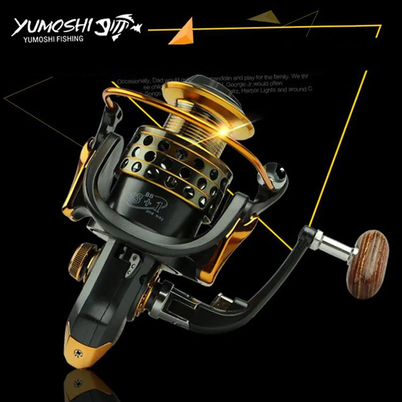 Yumoshi Новая Металлическая Рыболовная катушка с проволочной чашкой 1000 7000 Серия 13 +