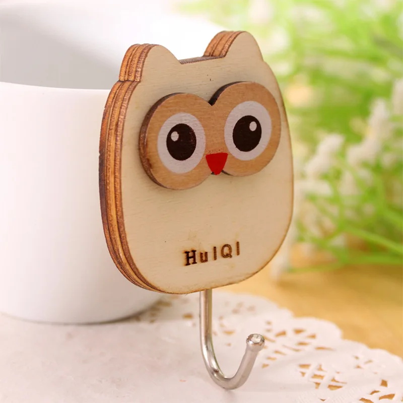 Bird Деревянный мультфильм вешалка держатель для ключей настенные крючки пальто вешалка для полотенец милые животные настенный крючок минималистский домашний декор Органайзер - Цвет: Bird