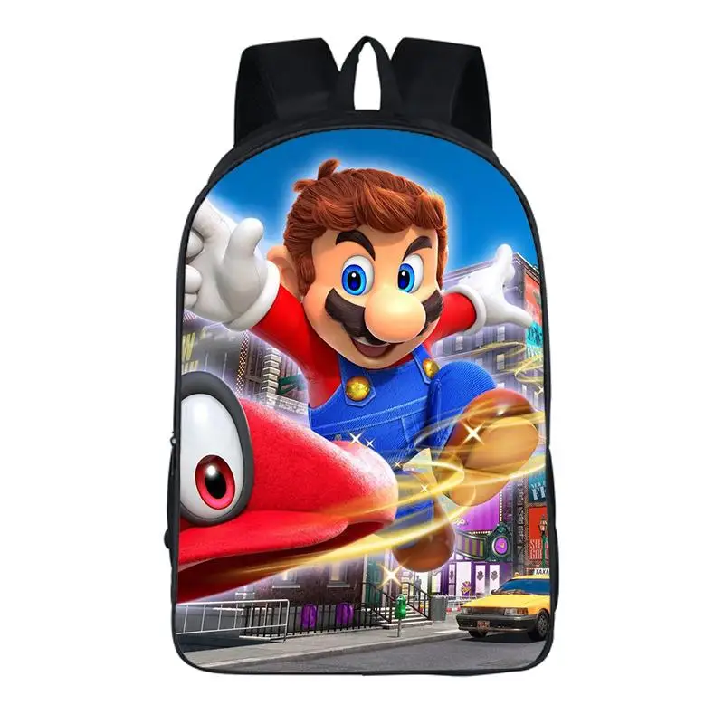 Mario 1 16 дюймов Марио Соник бум Hedgehogs Детский рюкзак для мальчиков и девочек школьные сумки повседневные Детские рюкзаки Mochila - Цвет: Mario 1