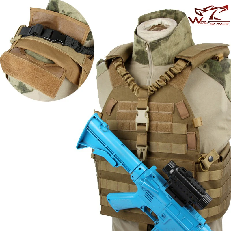 

Military Tactical Gun Sling Single Point Quick Release Bungee Rifle Shoulder Belt Hunting Starp Airsoft M4 AR15 Accessories