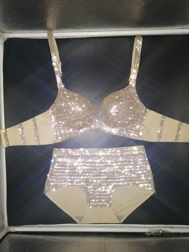 Vacation bikini set 2018 sexy women diamond swimwear push up rhinestone biquini bling stones lady bathing suit New hot |