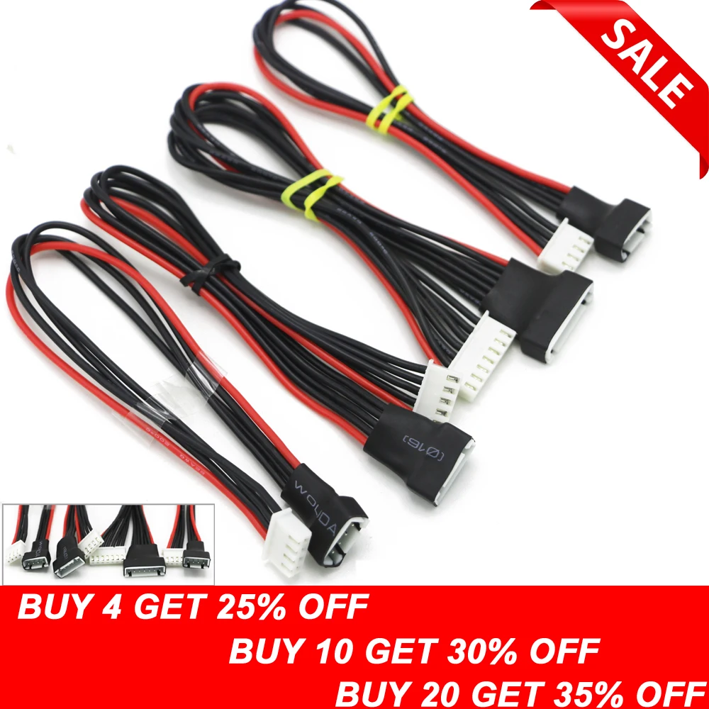 5 шт./лот JST-XH 2S 3S 4S 6S 20 см 22AWG Lipo Баланс провода удлинитель заряженный кабель Шнур для RC зарядное устройство