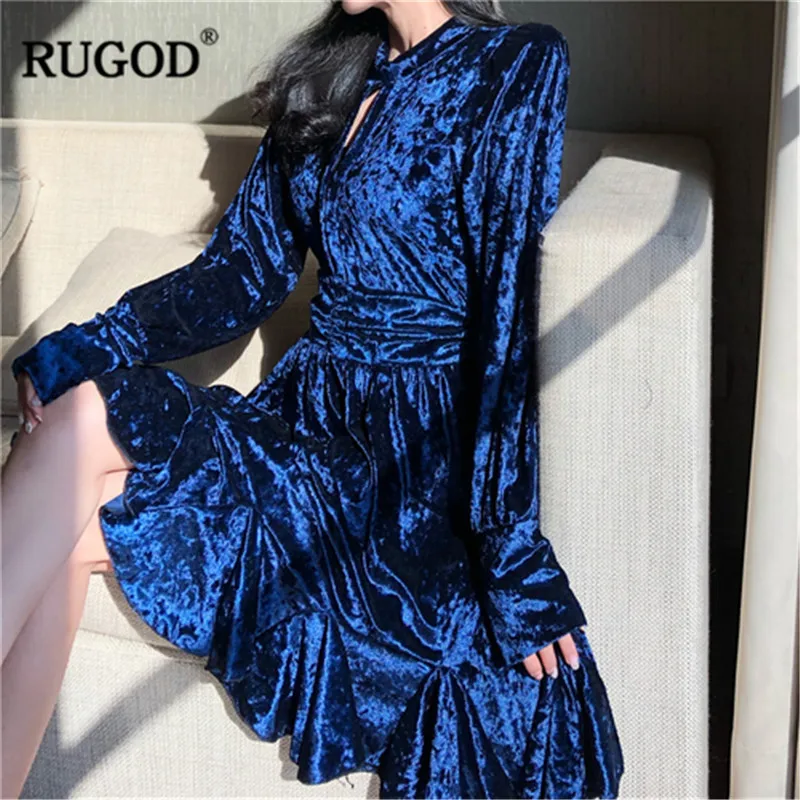 RUGOD/винтажное сексуальное платье с круглым вырезом и вырезами 2019 весенние