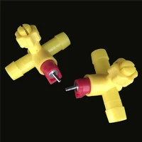 20 sets cages with tee drinking ball tap nipple 13 5mm poultry drinking ball valve type cages drinking fountains equipment