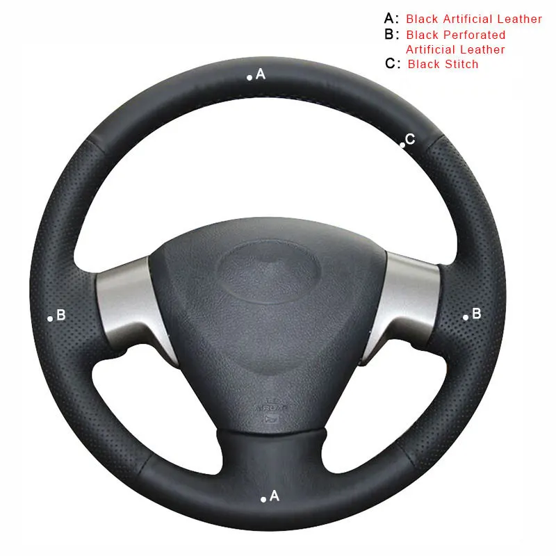 Artificial Leather Автомобильная Оплетка на руль для Toyota Corolla 2006-2010 Matrix 2009 Auris 2007-2009 Auris 2007-2010 Old Collora Cover - Название цвета: Artificial Leather
