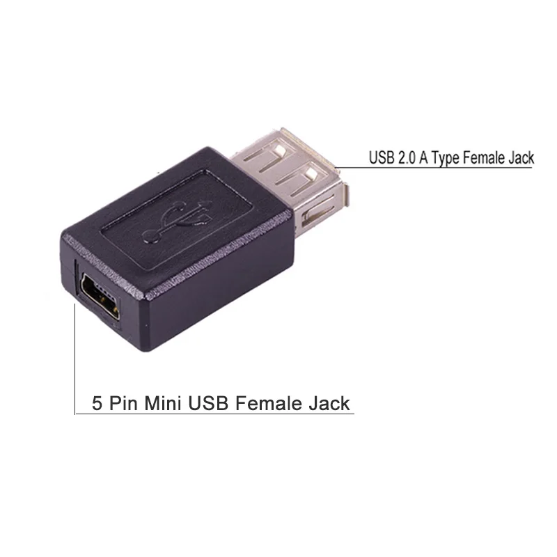 Шт. 1 шт. USB 2 0 A Тип Женский Джек до 5 булавки Mini адаптер разъем зарядное устройство