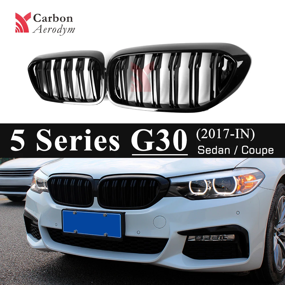 Пара ABS пластиковый передний гоночный гриль для BMW 5 серии G30 G31 F90 глянцевый черный