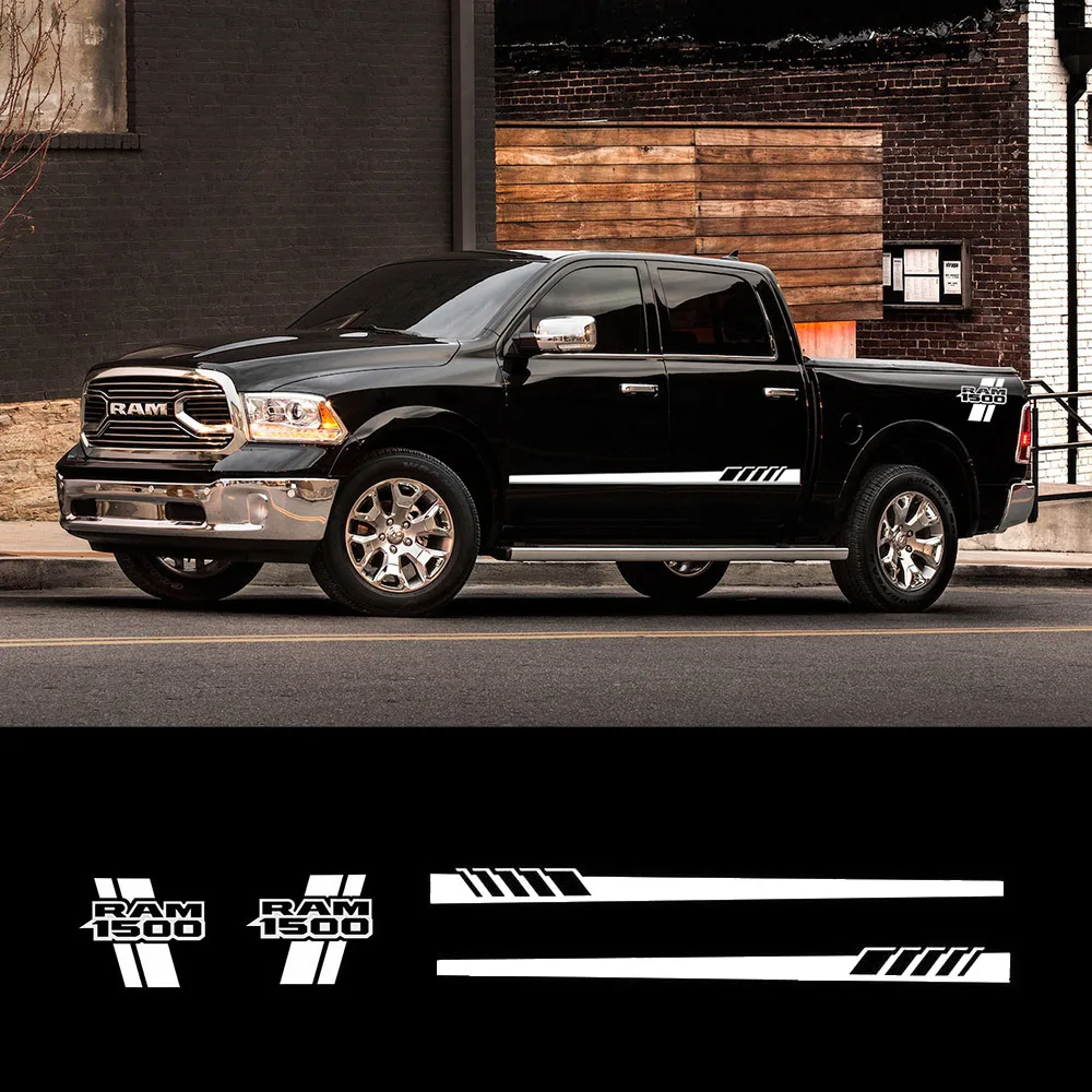 4шт наборы Наклейка боковые полосы графика "L" стрелка для DODGE ram 1500