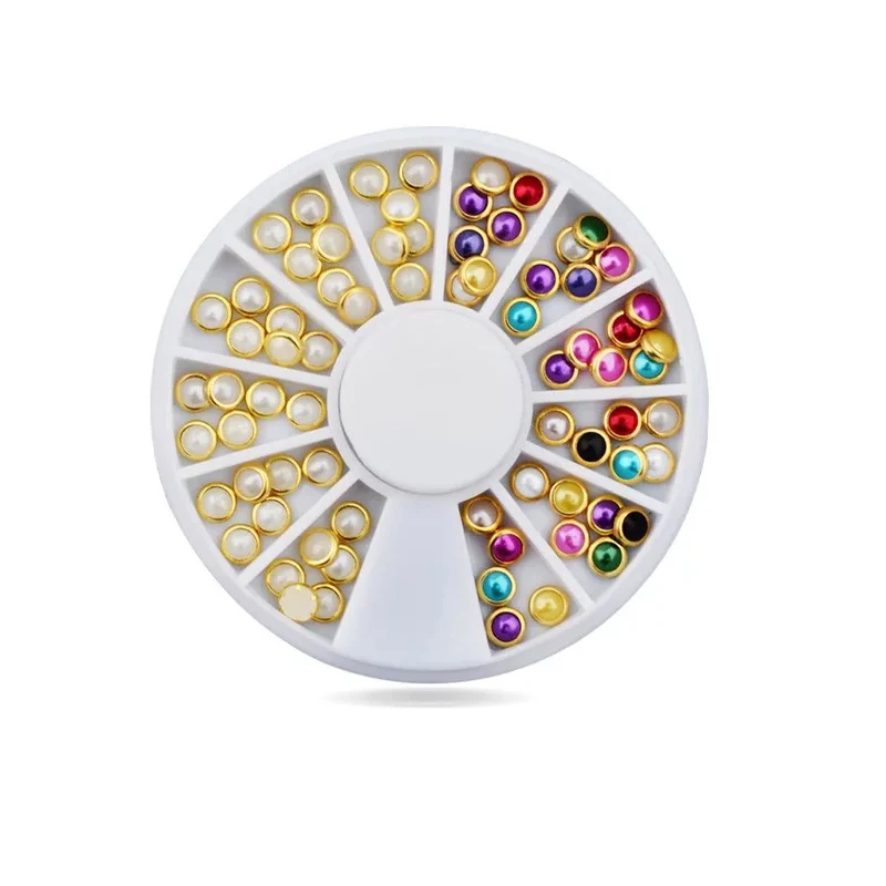 

1 Box 6cm Metal Edging Colorful Pearls Nail Art Decoration Manicure Garment Bags Shoes DIY Decorative Tools Wholesale
