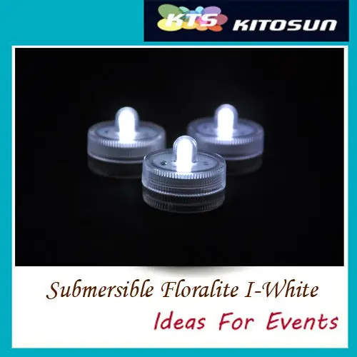 Factory Wholesale Super Bright White Color Battery Operated 3CM Round LED Submersible Fountain LED Lights For Centerpiece