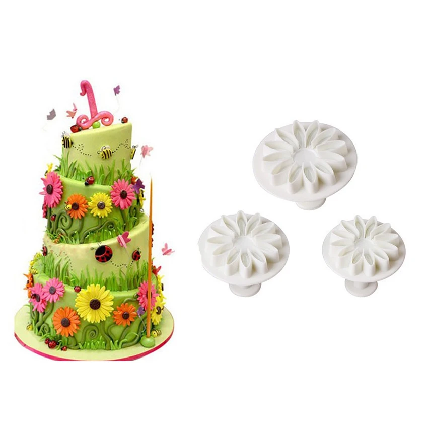 Цветок 33 шт./компл. Fondant (сахарная) печенье нож для разрезания торта эжектор штамп