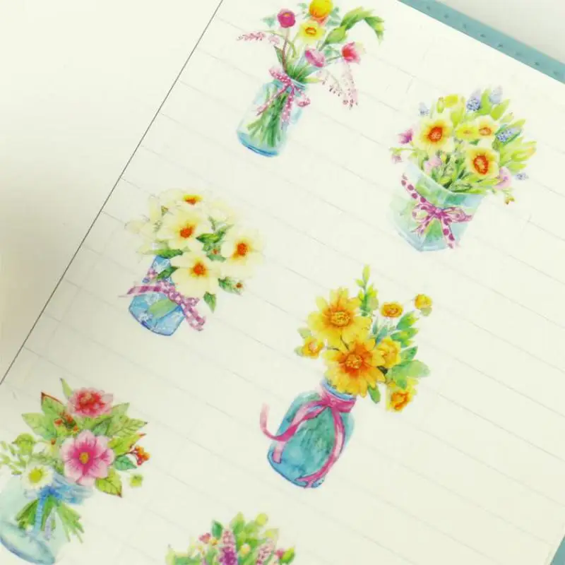 Kawaii Flower Color Painted Washi Tape Paper Taper 30mmx10m Scrapbooking Masking Girls Creative Gifts School Tools | Канцтовары для