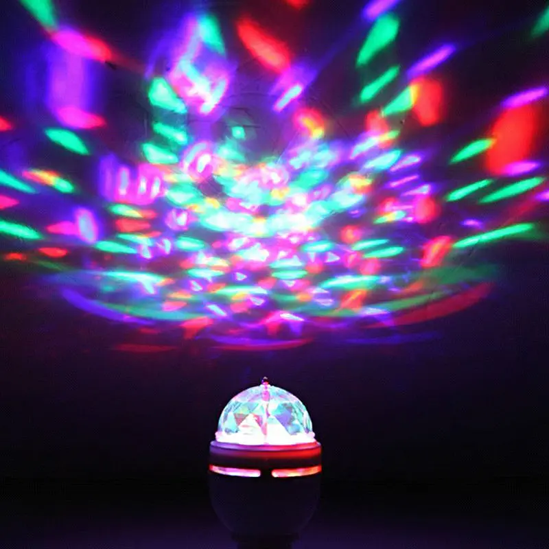 E27 3 Вт мини Полный Цвет RGB с автоматическим вращением волшебной светодиодной