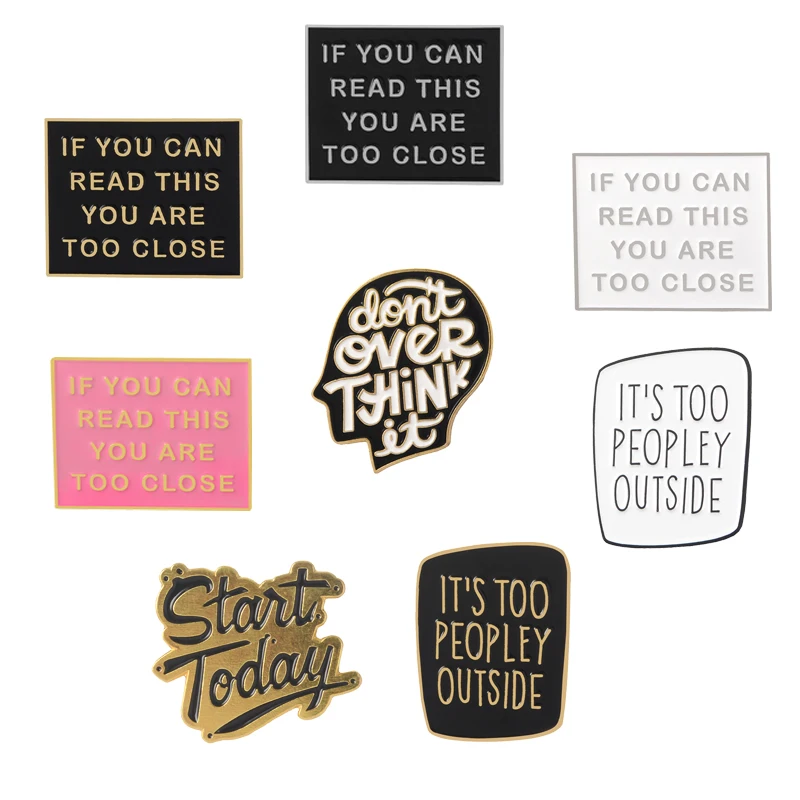 

Nameplate style Fashion pins Fun Phrase Brooches Badges Bag Clothes Accessories Enamel pins Gifts For Friends Jewelry wholesale