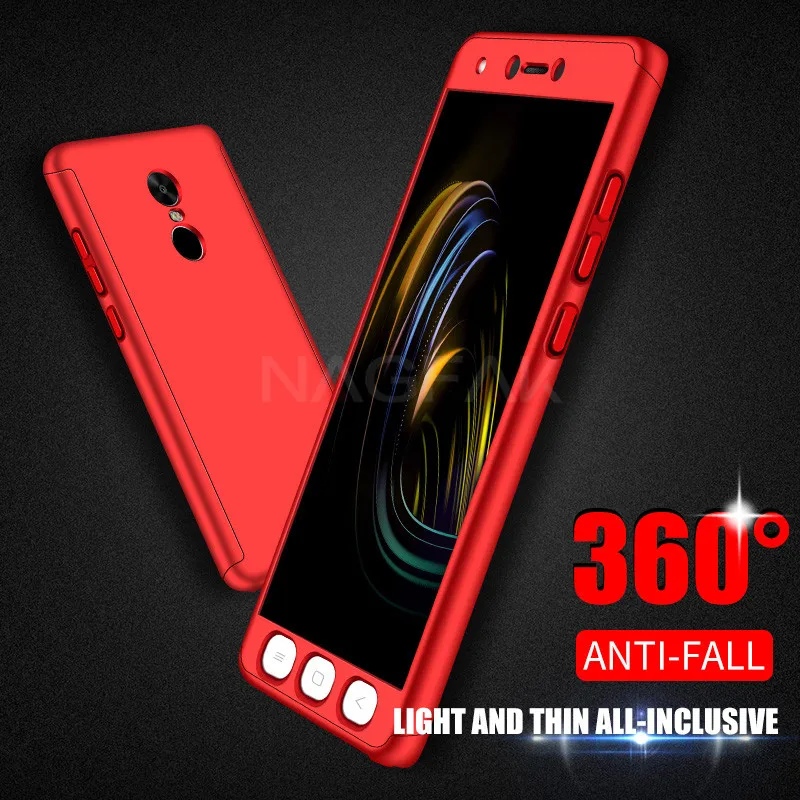 Luxury 360 Degree Protection Full Cover Phone Case for Xiaomi Redmi Note 4 4X Shockproof Global Glass |