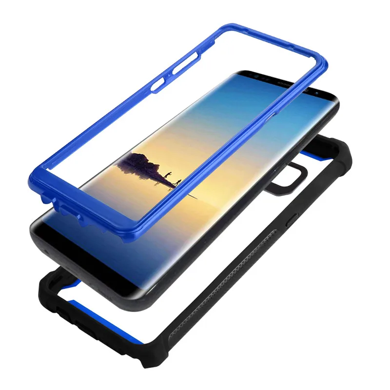 Беспроводная зарядка Модный Цветной двухцветная строчка samsung s8 s9 s10 Plus s10lite note9 PU силиконовый защитный чехол 360 градусов