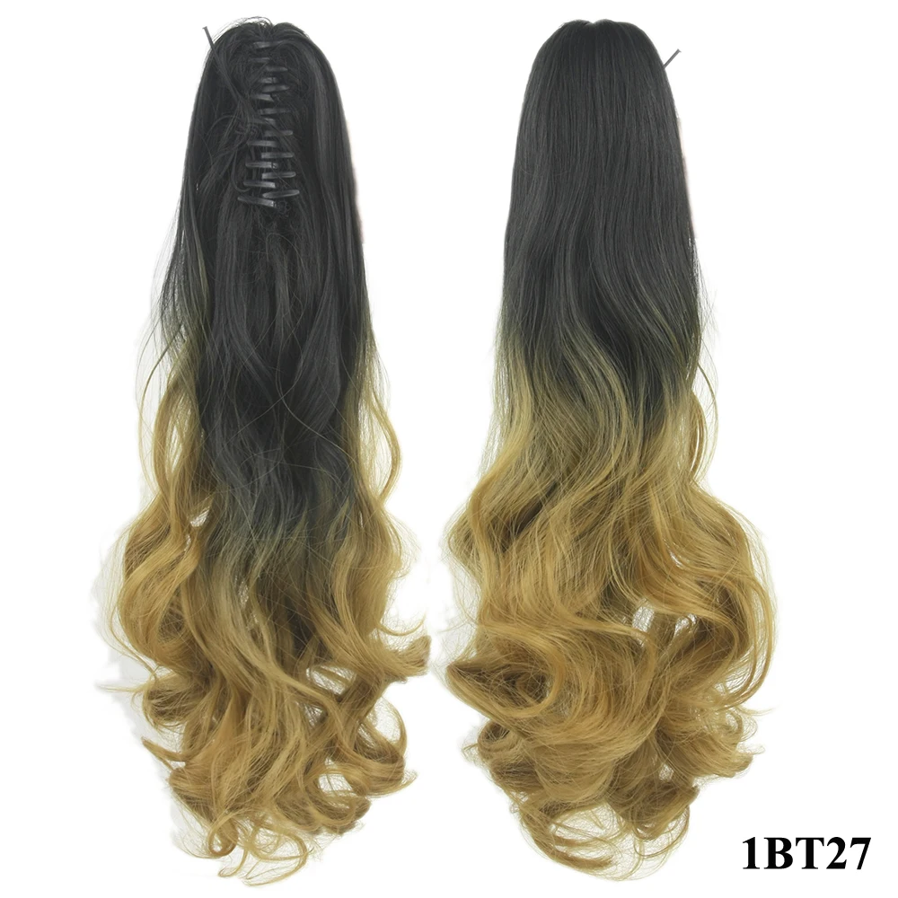#144 Soowee черный и серый блонд Омбре коготь хвост Синтетический волос высокой температуры заколки из фибры в наращивание волос парик пони хвост - Цвет: #144