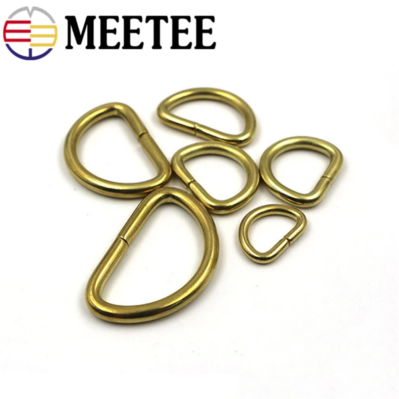 Металлические прямоугольные D образные кольца Meetee из чистой меди регулируемые