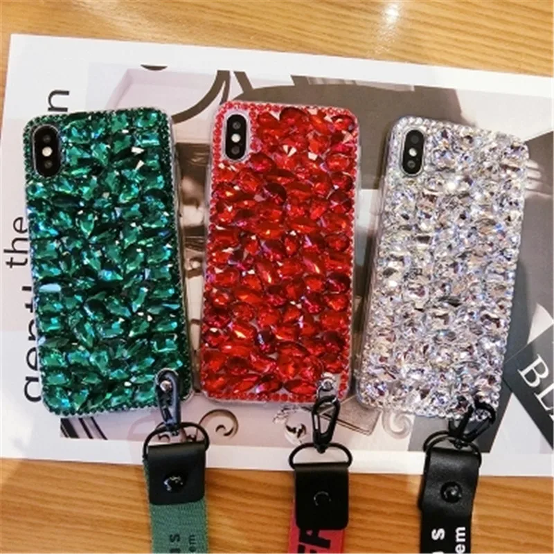 XSMYiss Rhinestone Phone Case For Samsung Galaxy J4 J6 Plus 2018 J3 J5 J7 2017 2016 female new Korean luxury with diamond shell |