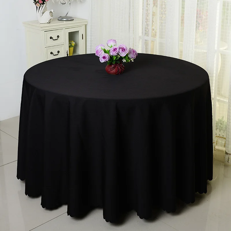 Black WedFavor 10 шт. полиэстер скатерти для круглых столов свадебные скатерти Банкетный обеденный стол чехлы для отеля вечерние украшения события - Цвет: Black