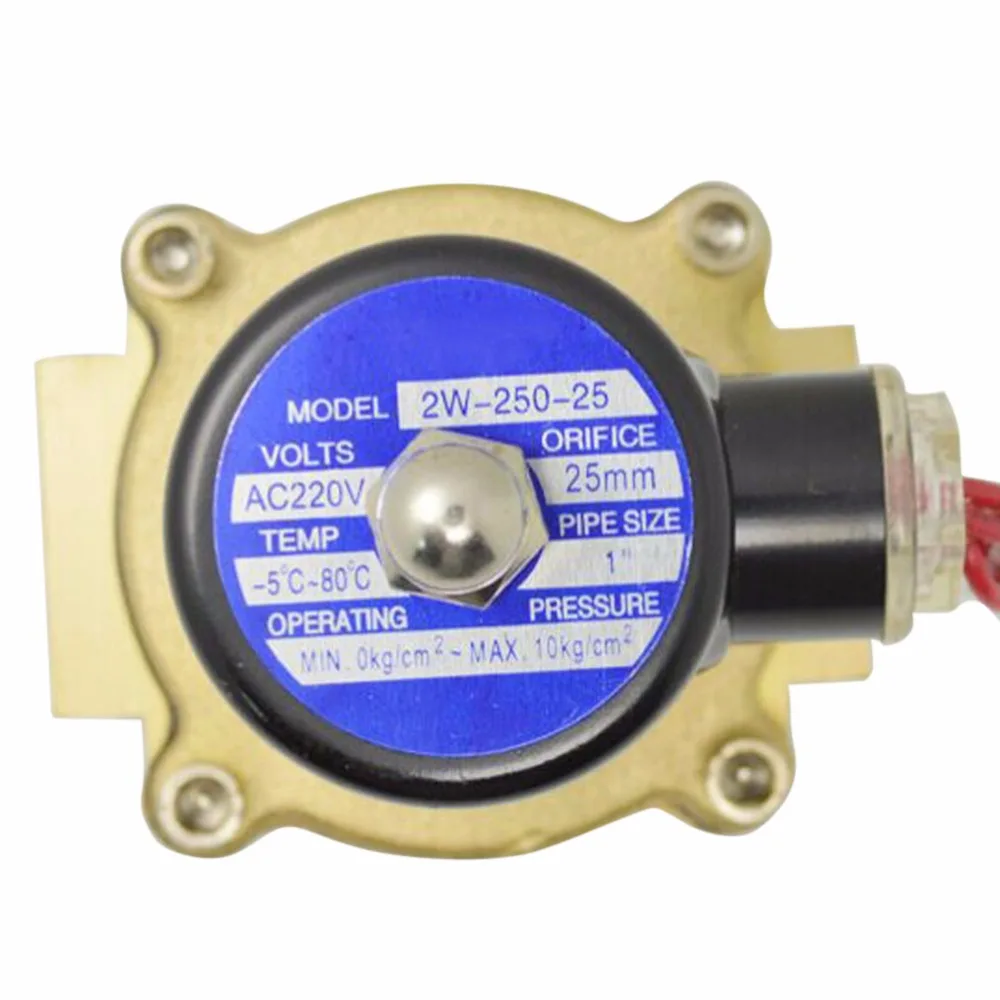 1 inch AC 220V Brass Electric Solenoid Valve Gas Water Fuel Air Solid Coil Pneumatic Normal Closed Alloy Power Tool | Инструменты