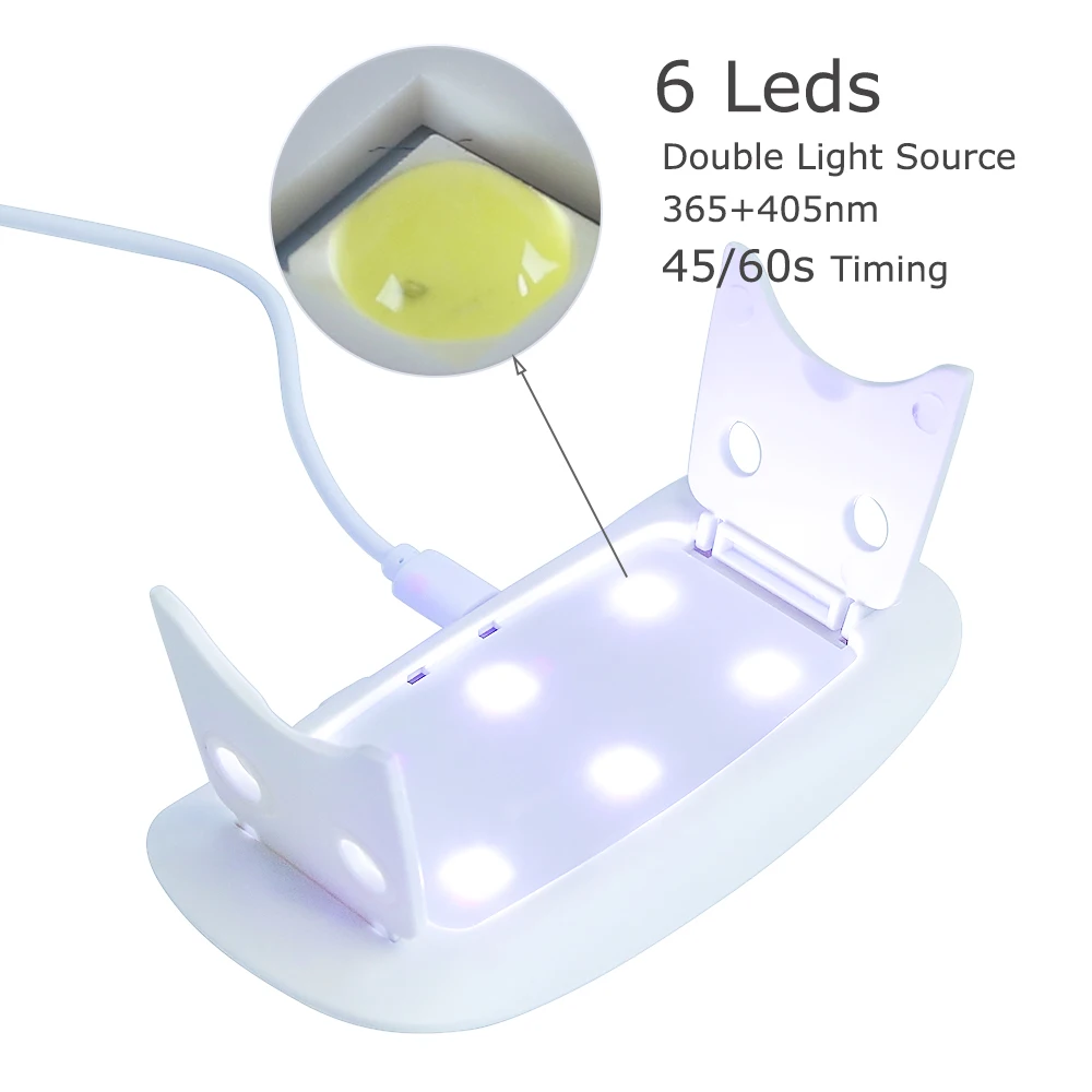 STZ 9W мини лампа для ногтей USB LED Сушилка УФ маникюра отверждения всех гелей лак Sun Pro