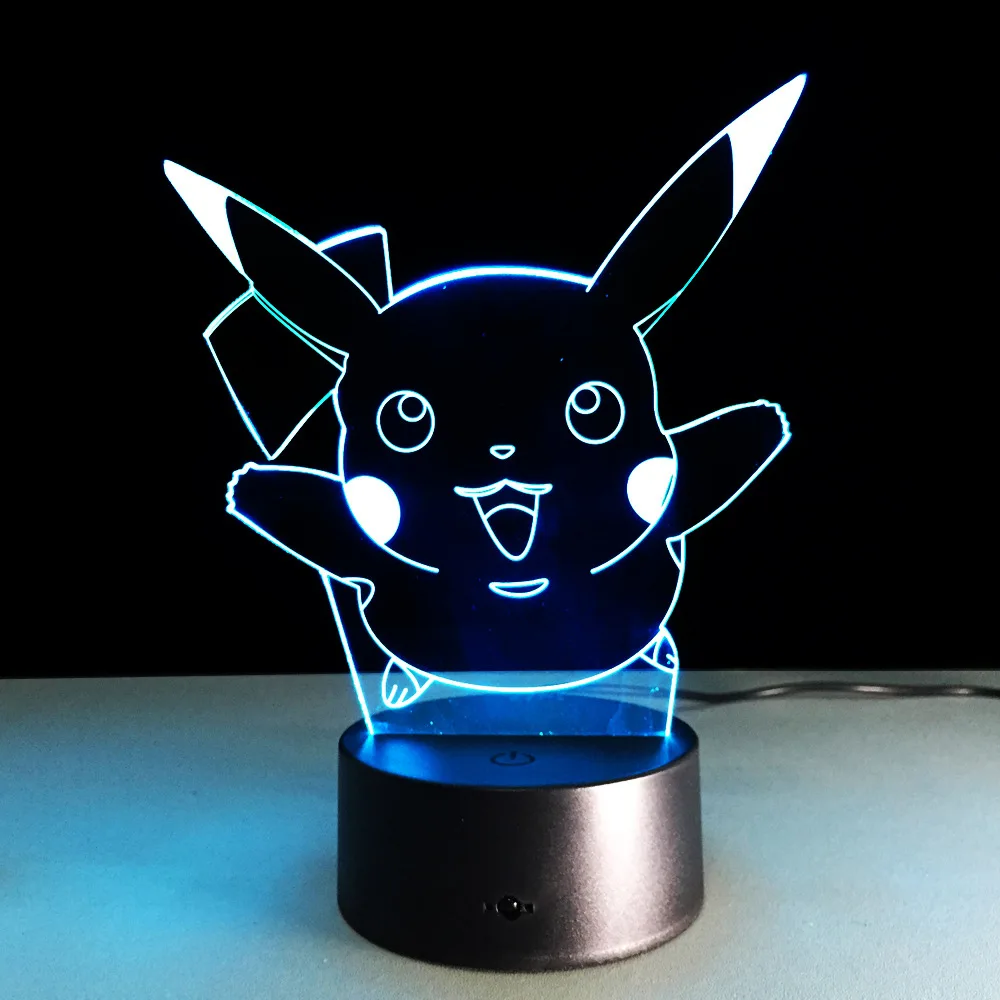 Прямая поставка ночник Pokemon Go Pikachu 3D светодиодный светильник фигурка игрушка