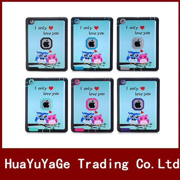 Противоударный Защитный 3 в 1 ТПУ &amp PC Сова Pattern tablet case cover for Apple ipad 2 4 |