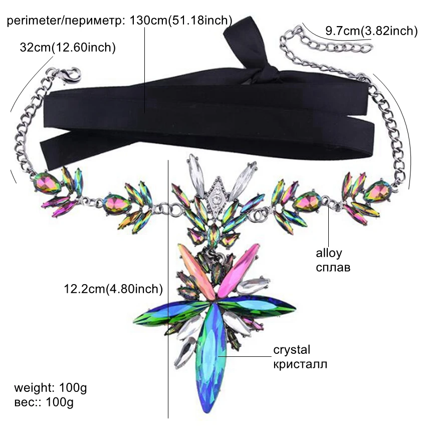 

DiLiCa Gorgeous Chokers Necklace Women Crystal Flower Statement Necklace Pendant Rope Chain Choker Collar Necklace kolye