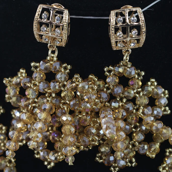 Новинка 2017 массивное ожерелье набор роскошные цвета шампанского золото