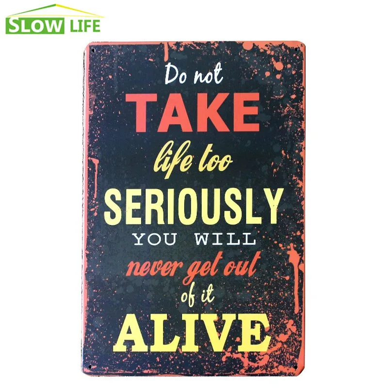 Девиз жизни металлический Олово табличка для кафе бар Настенный декор жестяная