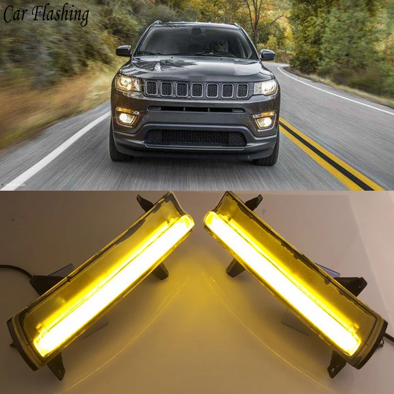 2 шт. автомобильный Стайлинг для Jeep Compass 2017 2018 светодиодный DRL дневные ходовые огни