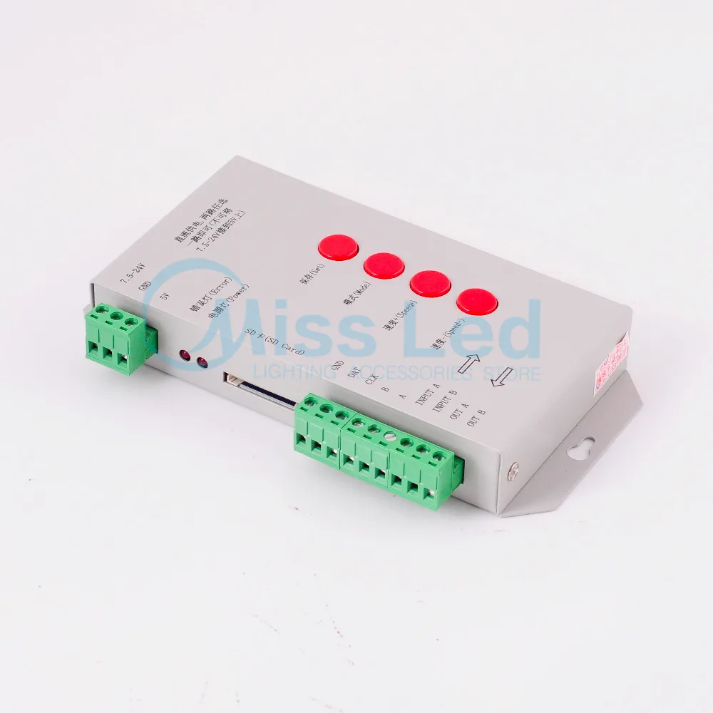 T1000s SD карты привело пикселей RGB контроллер для Светодиодные ленты свет WS2812B LPD8806
