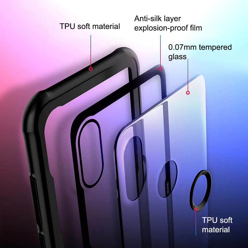 Marjay закаленное Стекло чехол для телефона huawei P20 Lite полная Защита задняя крышка Pro