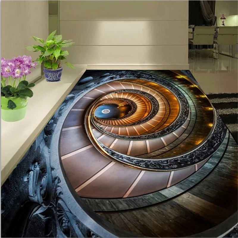 

wellyu Custom 3D floor stickers Self-adhesive floor paste Stunning 3D Stereo Decorative Floor Painting Mural papier peint