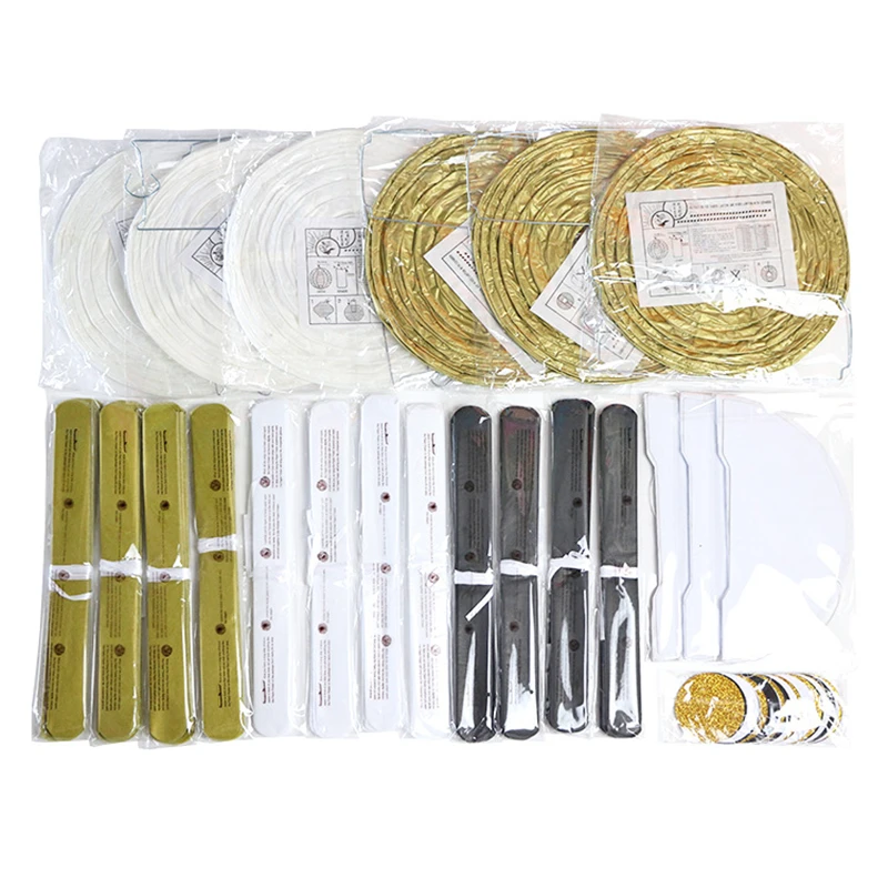 22шт./набор 8" (20см) Белые Золотые Китайские Бумажные Фонарики, Бумажные Помпоны, Цветочные Мячи, Гирлянда из Нитей, вышивка для свадебного декора.