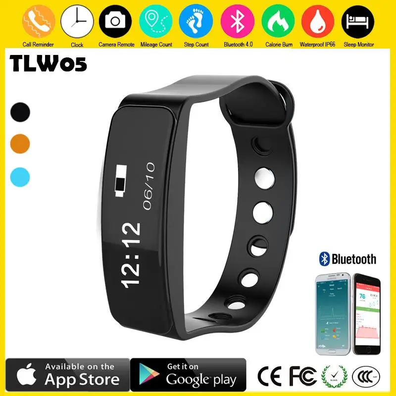 Toleda W05 Smart Band Real-time IP66 Waterproof for Swimming Fitness Tracker Android iOS 0.86" Screen Alarm Clock | Электроника
