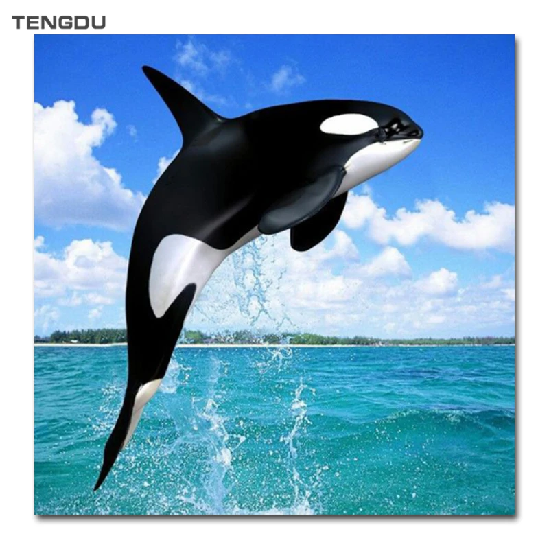 Killer Whale Diy Алмазная картина морская накидка полностью квадратная вышивка