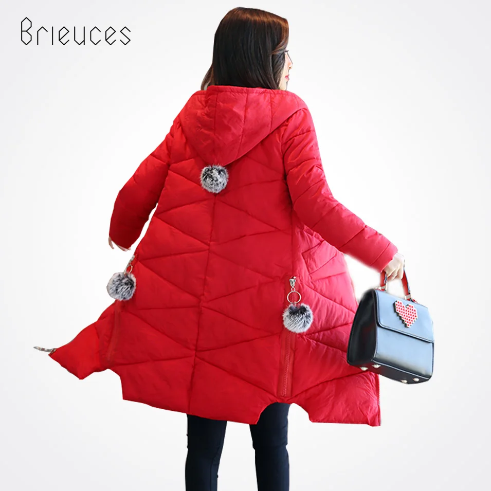 Куртка brieules Женская длинная толстая с хлопковой подкладкой|cotton padded coat|padded coatdown
