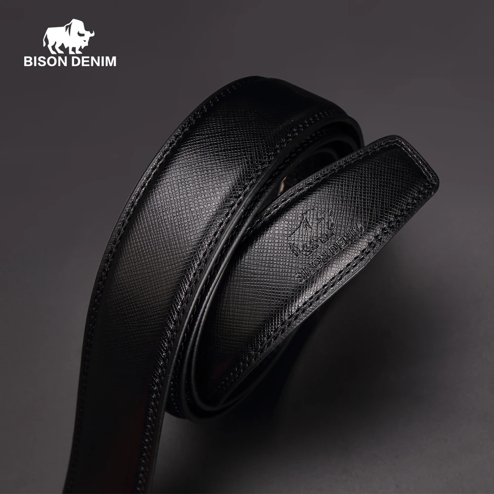 BISON DENIM высокое качество мужской ремень из натуральной кожи роскошный ремни для