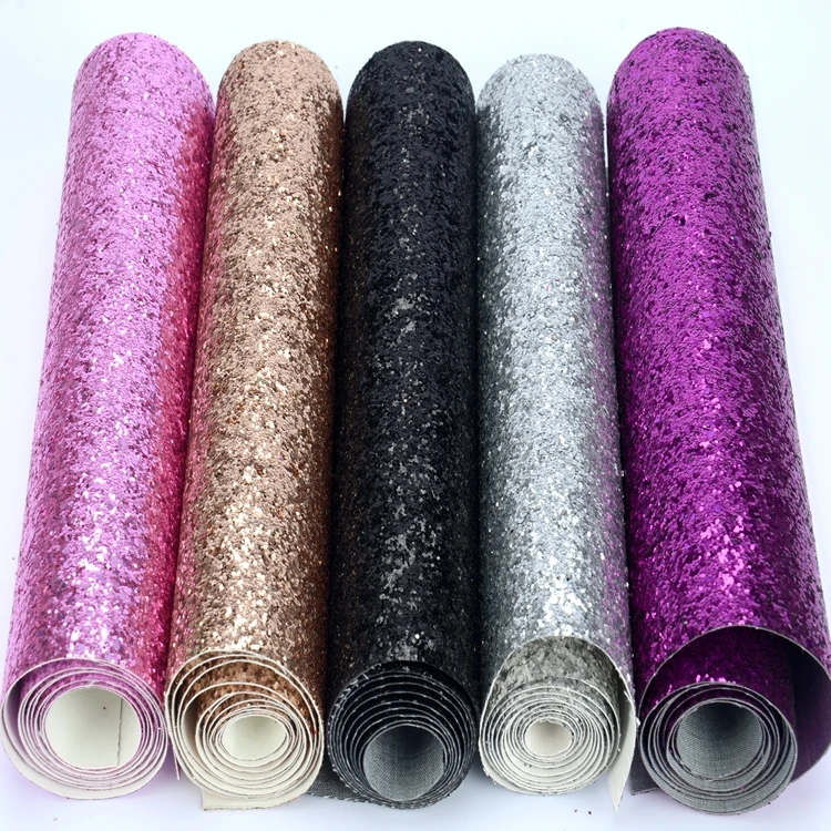 Glitter Fabric Material (Chunky) Mini Roll 25cm x 138cm - Crafts/Applique/Christmas/Wall border/Wallpaper